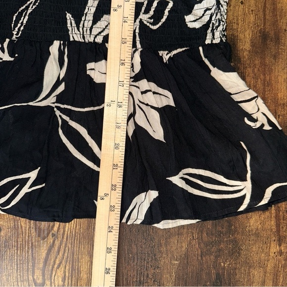 Angie Top Womens 3X Black Blouse Floral Smocked Bodice Baby Doll Lace Y2K Boho - Picture 10 of 12